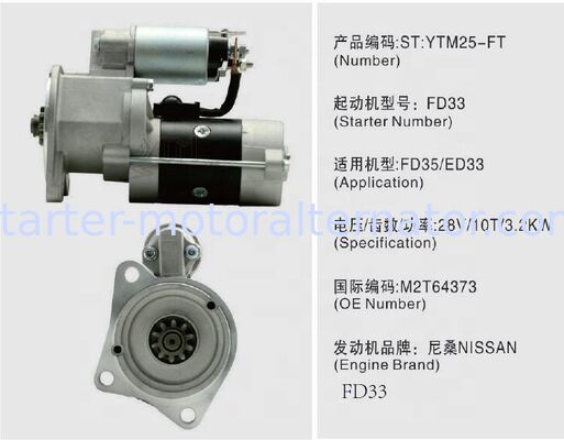 Truck Diesel Engine Roller M2T64373 S24-01D S25-303A 23300-T9000 M002T64373 S25-125B 24v Motor Starter