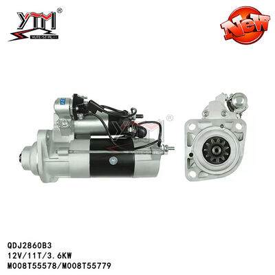벤츠 트럭 BZ64371 자동차 부속품 은색 M008T55779 3841359를 위한 12V 3.6KW 미츠비시 시동모터